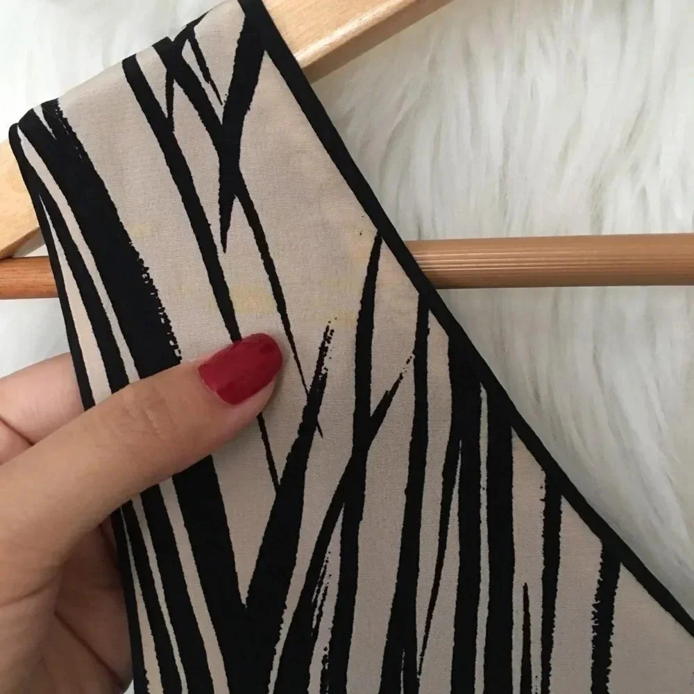 Yoana Baraschi Silk‎ Black Cream Stripe Dress - Picture 6 of 6